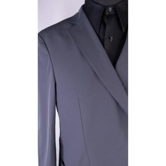 Sene Solid Gray Sport Blazer Unstructured Blazer Jacket Coat Taupe Size 46r NWOT